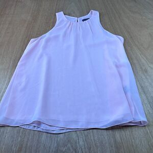 Vince Camuto Blush Pink Sleeveless Chiffon Blouse M Keyhole